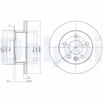 DELPHI VW диск гальмівний передній T4 1,9/2,4D 91- Delphi BG2716