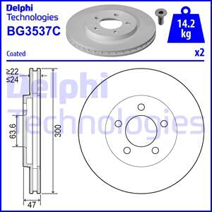 Тормозной диск Delphi BG3537C (фото 1)
