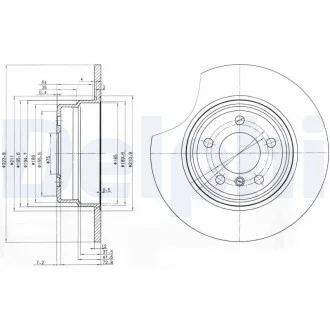 Диск тормозной BMW X5(E53) "R D=324mm "00-07 Delphi BG3629
