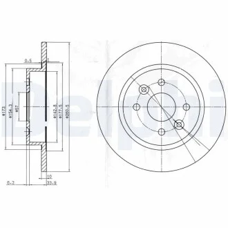 DELPHI KIA диск гальмівний задній Shuma 1.5/1.8 97- Delphi BG3804