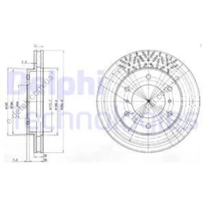 Диск тормозной MITSIBISHI Pagero "F D=290mm "99-06 Delphi BG3812 (фото 1)