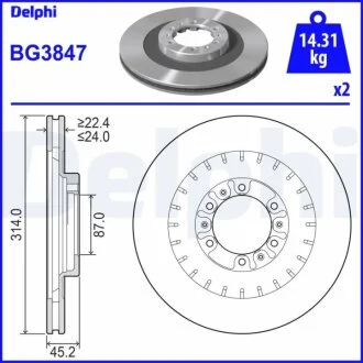Диск гальмівний Delphi BG3847