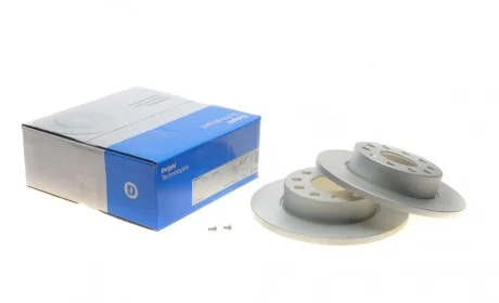 Диск тормозной (задний) (к-кт 2 шт) VW Caddy III 04-15 (260x12) (с покрыт.) (полный) Delphi BG3890C