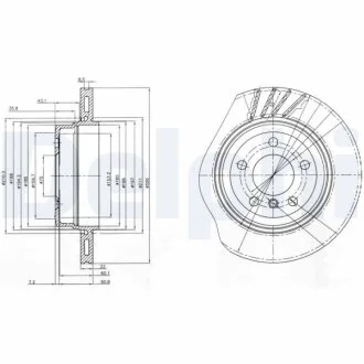 DELPHI BMW диск гальмівний задн. X3 E83 04- Delphi BG3943