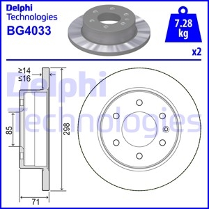 Гальмівний диск Delphi BG4033