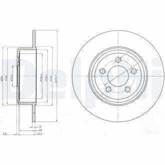 LANCIA Диск гальмівний задн. THEMA 3.0 D 11-, Delphi BG4074