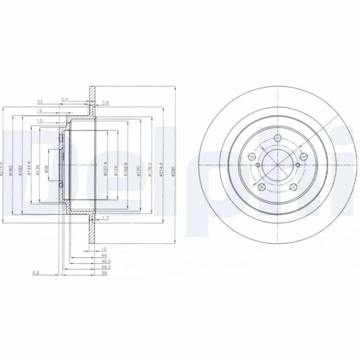 DELPHI SUBARU диск гальмівний задн.Legacy III,IV 98-,Outback 00- Delphi BG4154 (фото 1)
