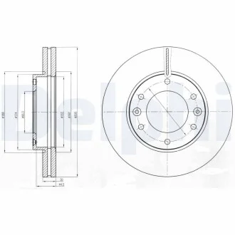 DELPHI HYUNDAI гальмівний диск передн.H-1,Starex 06- Delphi BG4296