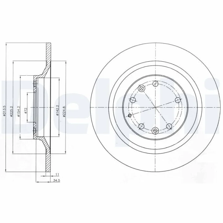 DELPHI MAZDA диск гальм. задн.Mazda 6 2.3 Delphi BG4318 (фото 1)