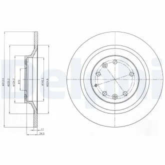 DELPHI MAZDA диск гальм. задн.Mazda 6 2.3 Delphi BG4318