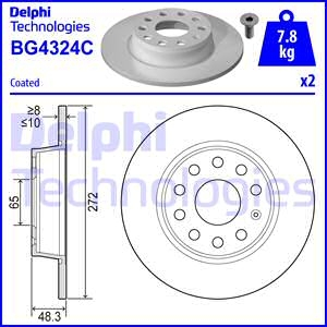 Тормозной диск Delphi BG4324C