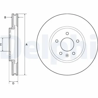 DELPHI диск гальм. передн. OPEL ASTRA J 10- Delphi BG4672C