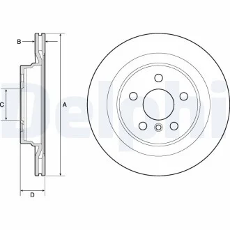 DELPHI BMW Диск гальмівний задній 1/F40, X1/F48 Delphi BG4778C