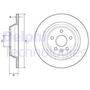 DELPHI гальмівний диск задн. FORD Mondeo 07- S-Max 06- Delphi BG4804C