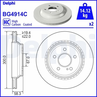 Тормозной диск Delphi BG4914C