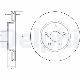 Диск гальм. передн. TOYOTA C-HR 16- Delphi BG4952C