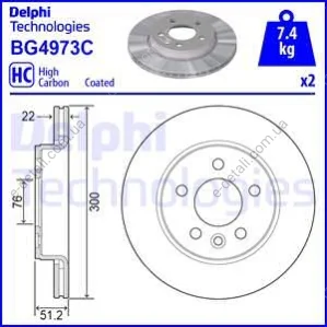 Тормозной диск Delphi BG4973C (фото 1)