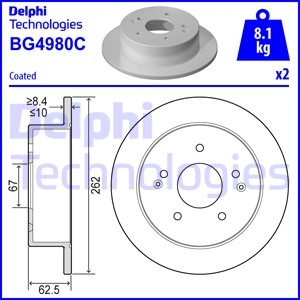 Тормозной диск Delphi BG4980C