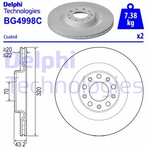 Гальмівний диск Delphi BG4998C