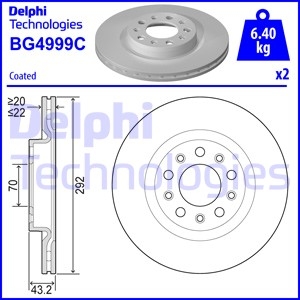 Гальмівний диск Delphi BG4999C