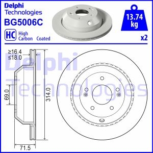 Тормозной диск Delphi BG5006C