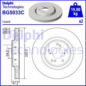 Гальмівний диск Delphi BG5033C