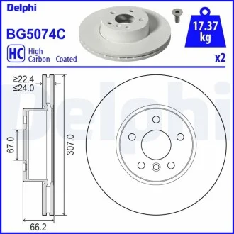 Гальмівний диск Delphi BG5074C