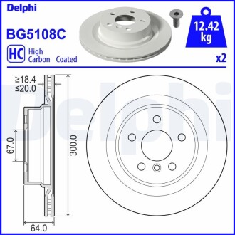 Гальмівний диск Delphi BG5108C