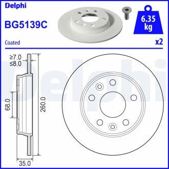 Гальмівний диск Delphi BG5139C