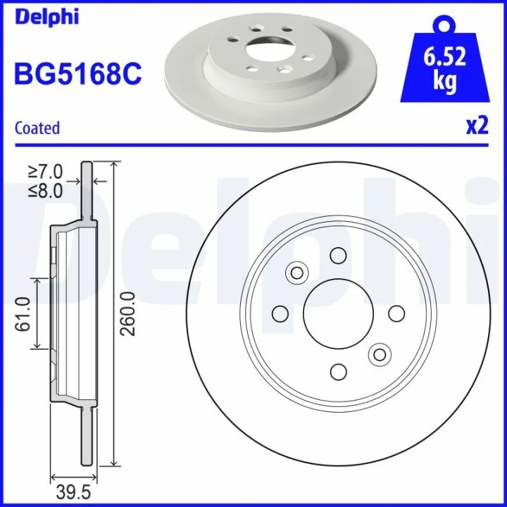 Тормозной диск Delphi BG5168C (фото 1)