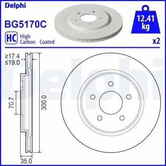 Гальмівний диск Delphi BG5170C