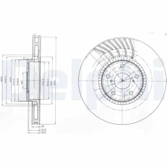 DELPHI Тормозной диск пер. лів. Lexus GS 05- Delphi BG9011