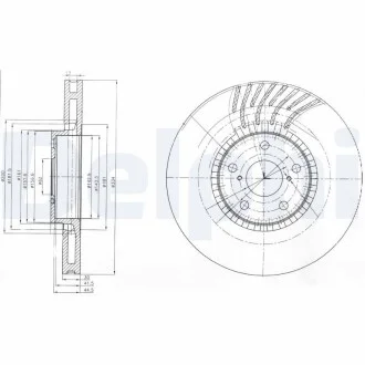 DELPHI Тормозной диск пер. пр. Lexus GS 05- Delphi BG9012