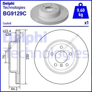 Тормозной диск Delphi BG9129C (фото 1)