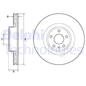 DELPHI AUDI диск гальмівний передній 345 мм A6 Allroad 14- Delphi BG9173C