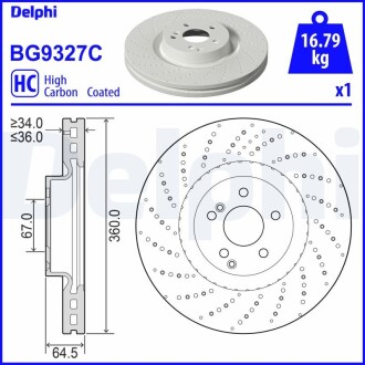 Гальмівний диск Delphi BG9327C