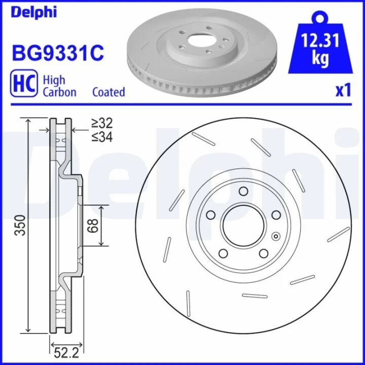 Тормозной диск Delphi BG9331C (фото 1)