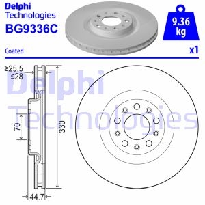 Гальмівний диск Delphi BG9336C