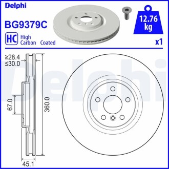 Тормозной диск Delphi BG9379C