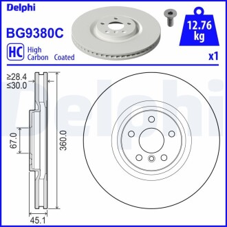 Тормозной диск Delphi BG9380C