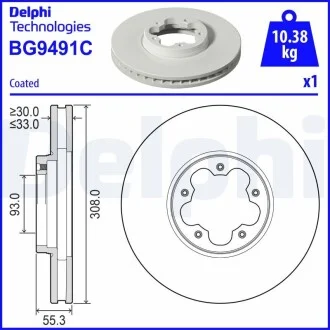 Гальмівний диск Delphi BG9491C
