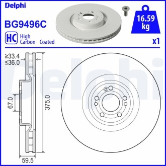 Гальмівний диск Delphi BG9496C