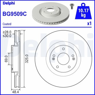 Гальмівний диск Delphi BG9509C