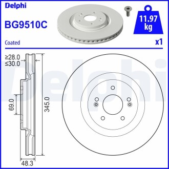 Гальмівний диск Delphi BG9510C