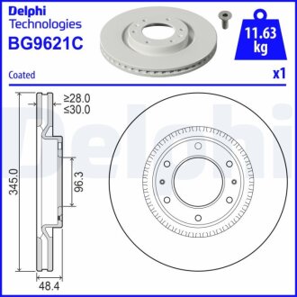 Гальмівний диск Delphi BG9621C