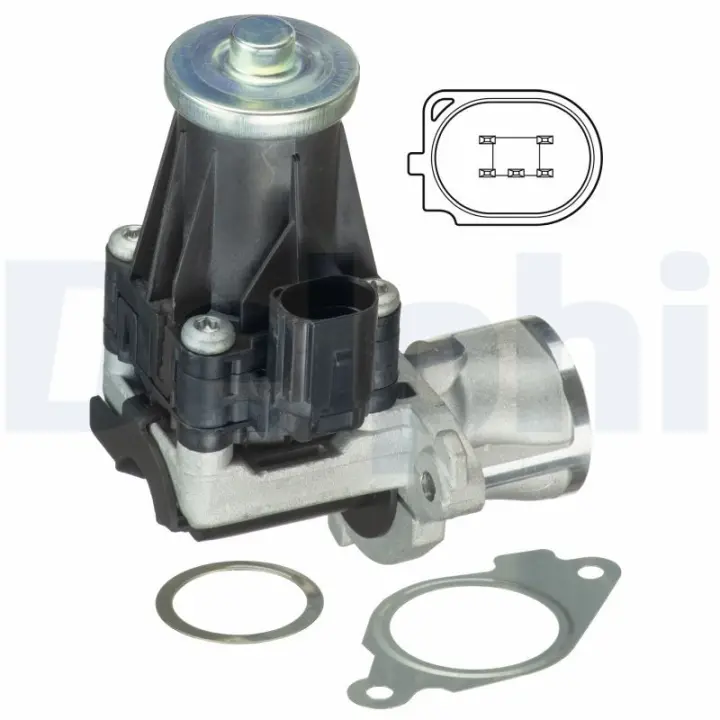 DELPHI OPEL клапан EGR Astra J, Corsa D, Meriva B, Fiat 500, Doblo 1.3CDTI Delphi EG10443-12B1 (фото 1)