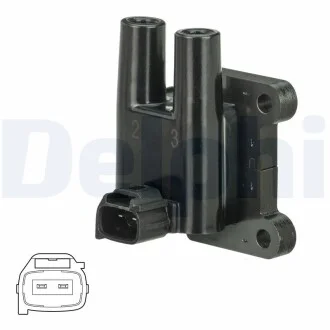 DELPHI HYUNDAI котушка запалювання Accent II,Coupe,Elantra,Getz,Matrix,Kia Cerato,Rio II 1.4/1.6 98- Delphi GN11009-12B1