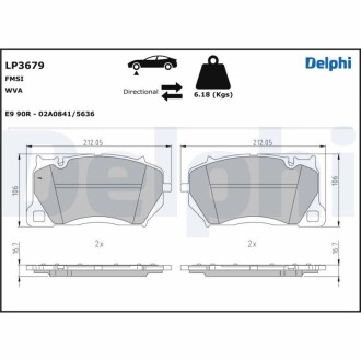 Гальмівні колодки, дискові Delphi LP3679