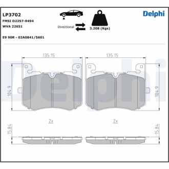 Гальмівні колодки, дискові Delphi LP3702