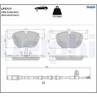 Гальмівні колодки, дискові Delphi LP3717